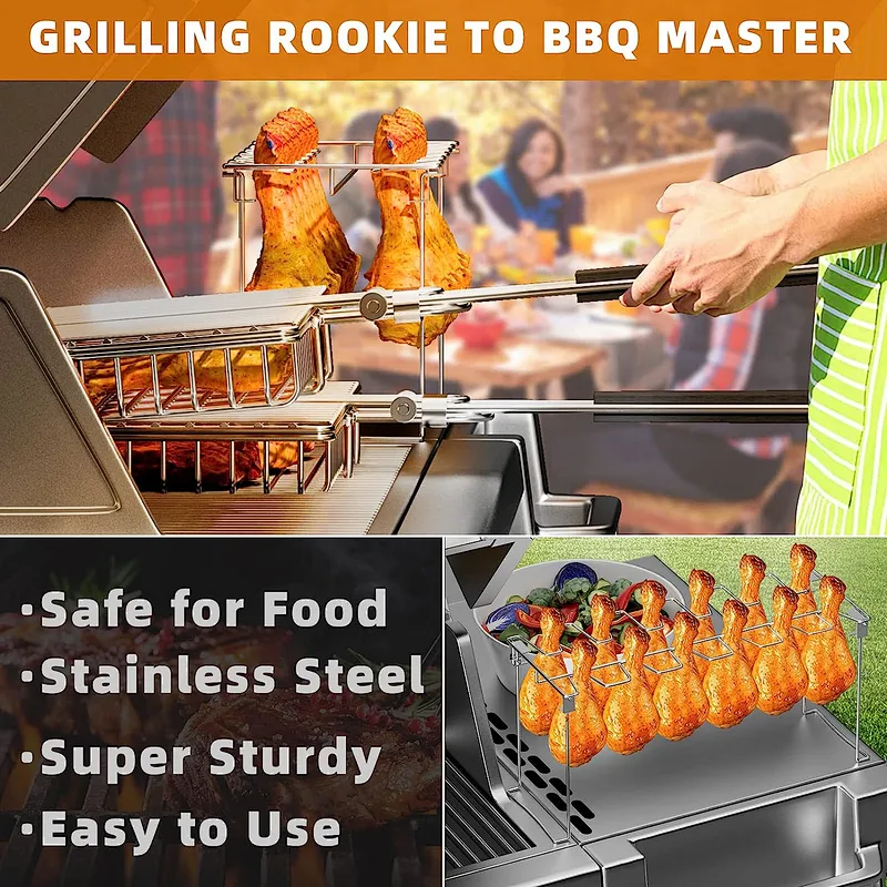 Grill Basket and Grill Rack Stainless Steel Fish Grilling Basket